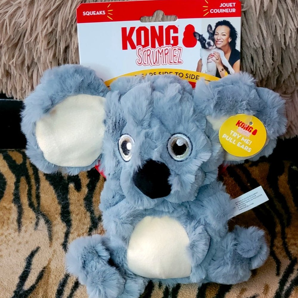 Kong Dog Scrumplez Koala Bear Slide Ears Side to Side .. med/large New!